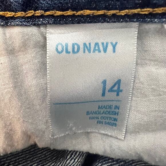 Old Navy The Diva Womens Cropped Jeans Size 14 Dark Wash Blue Denim Wide Leg - Picture 5 of 6